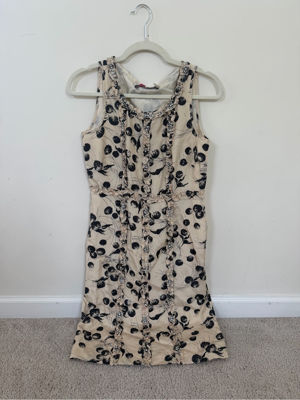 Boden Cream Floral Button-Front Dress